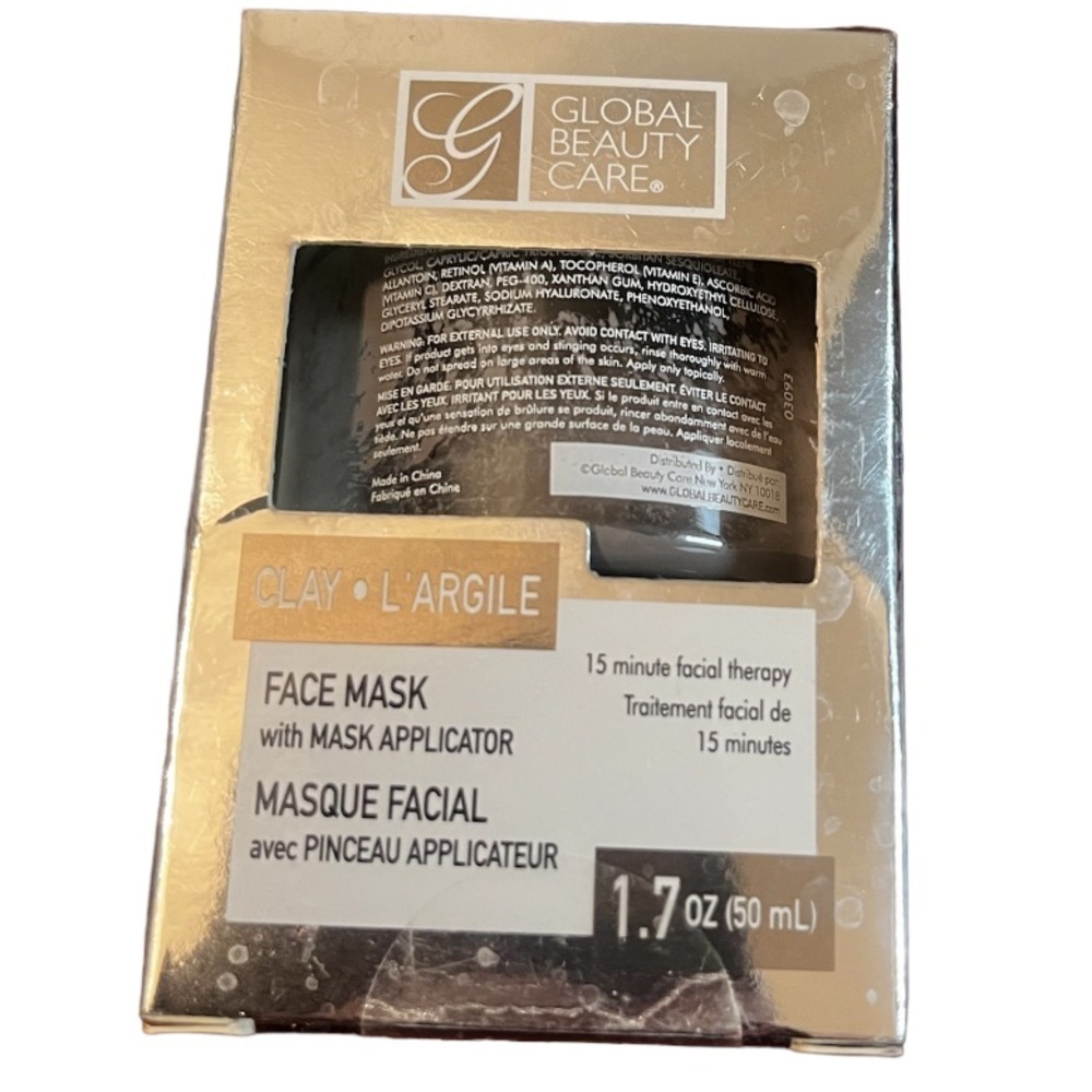 Clay Gel Face Mask With Mask Applicator Vitamins A, C & E GLOBAL BEAUTY CARE New